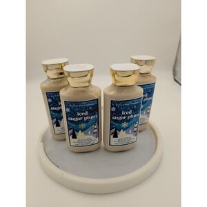 Lot Of 4 Bath & Body Works Iced Sugar Plum  Body Lotion 24 Hour Moisture 8 fl oz